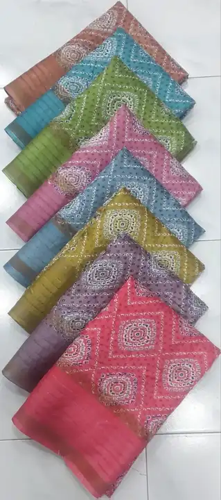 Dola silk sequence boder fancy printed saree  uploaded by NARMADA SILK on 3/21/2024