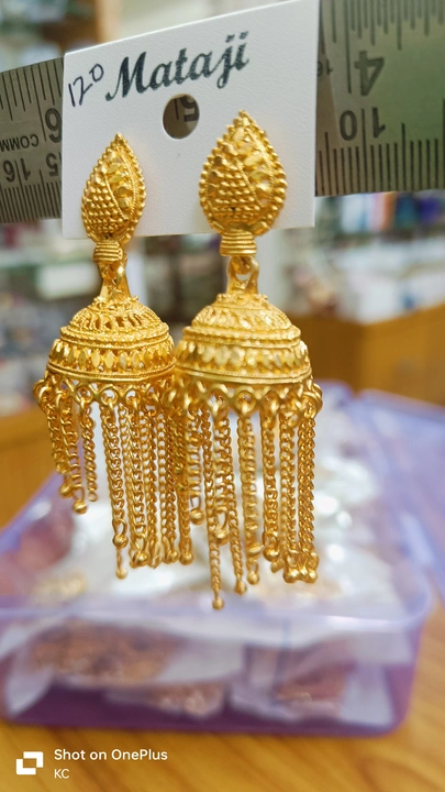 Gold plated jhumki earrings  uploaded by Krishna collection on 3/21/2024