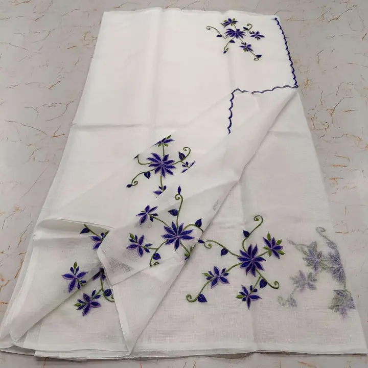 Kota doria embroidery work saree  uploaded by Handloom fabric on 3/21/2024
