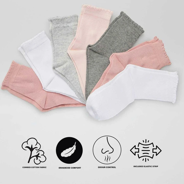 Girls  cotton socks ( 5 colour) uploaded by Richworld Industris on 3/22/2024