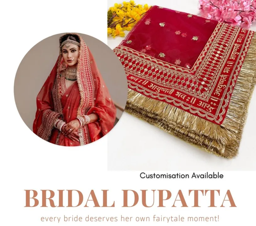 Bridal Duppata red uploaded by business on 3/22/2024