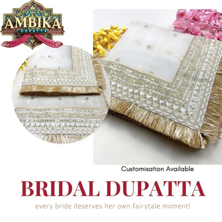 Bridal Duppata White uploaded by business on 3/22/2024