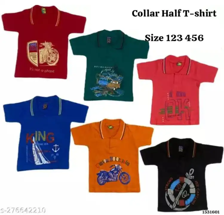 COTTON PRINTED Collar T-SHIRT  uploaded by business on 3/22/2024