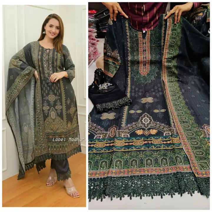 Muslin printed Dupatta set uploaded by business on 3/22/2024