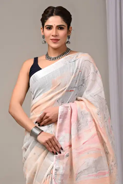 Cotton Linen saree  uploaded by Indiana Creations  on 3/23/2024