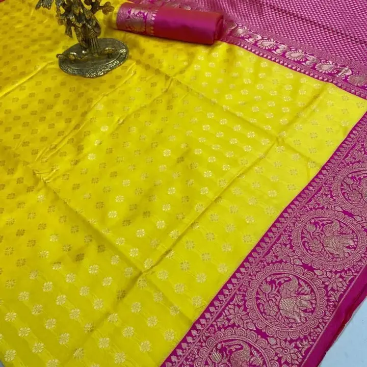 F OP ₹ 999 🔥 *Presenting Enchanting Yet Breathable Organic Banarasi Sarees For Intimate And Big Fat uploaded by Angel Fashion Store on 3/23/2024