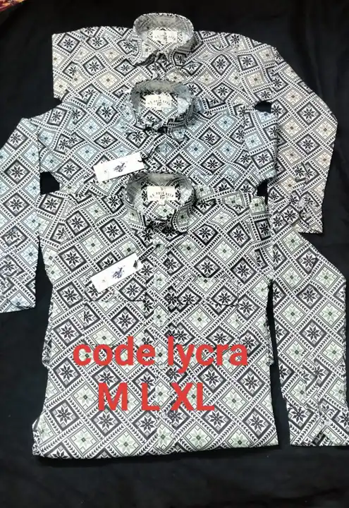 Men's full sleeve shirt code lycra  uploaded by kanishk fashions on 3/23/2024