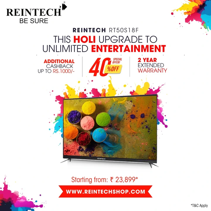 Reintech 50 inch LED tv  uploaded by Reintech Electronics Pvt Ltd. on 3/23/2024