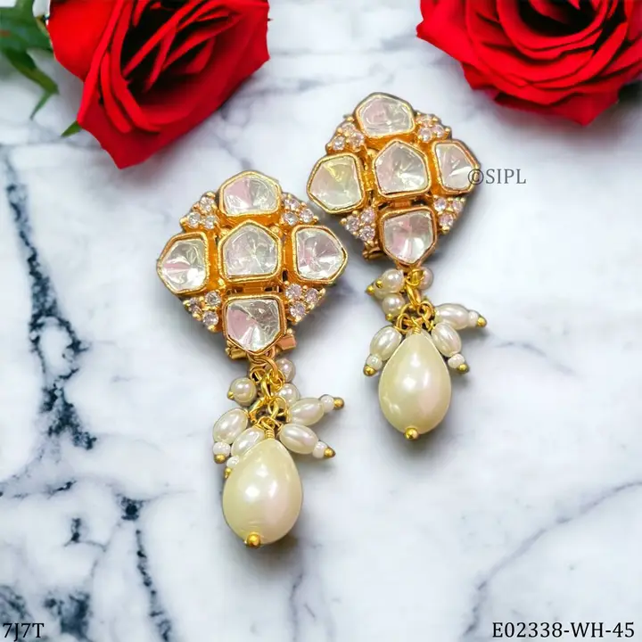 Indulge in elegance with our stunning moissanite polki earrings uploaded by CULTURE on 3/23/2024