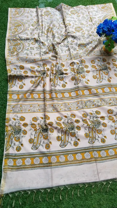 KATAN STPLE MADHUBANI PRINT SAREE  uploaded by S.N.COLLECTIONS  on 3/24/2024