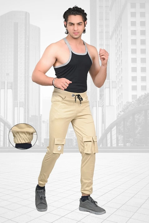 Drill laycra 5pc cargo joggers in multi color size.M.L.XL uploaded by Crown sports  on 3/25/2024