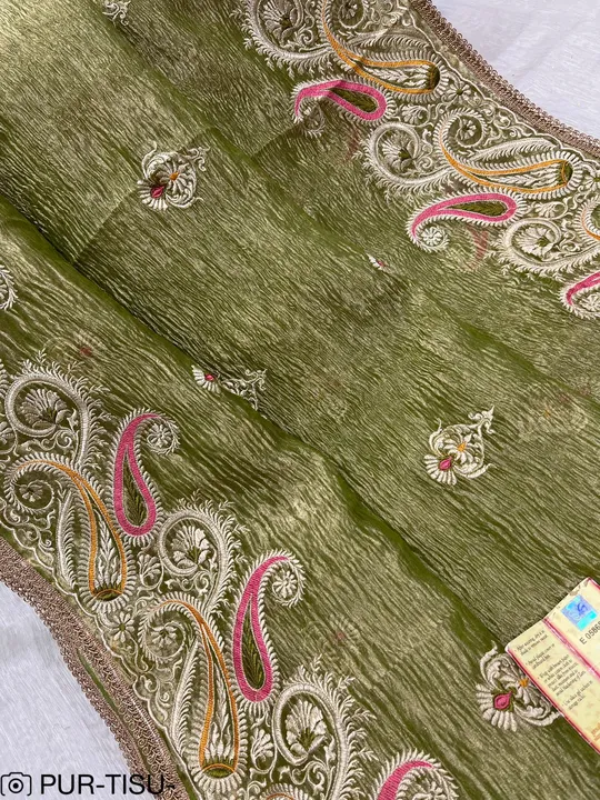 Pure Tissue Embroidery  uploaded by M.S Silk Saree on 3/25/2024
