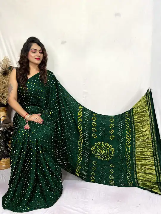 Bandhani sarees uploaded by business on 3/25/2024