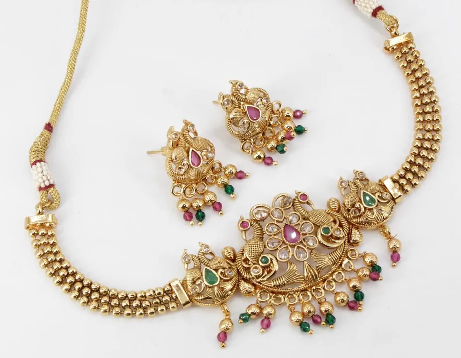 Rajwadi Polished olished Necklace Set  uploaded by Crystal Art Jewellery on 3/26/2024