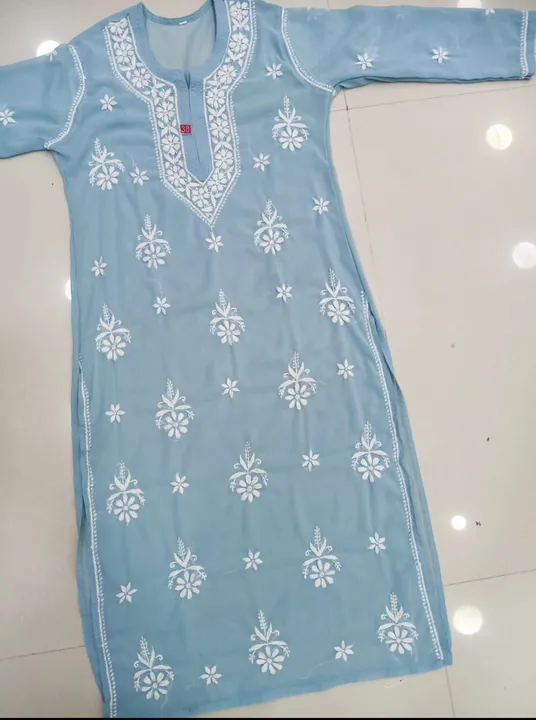 Post image Lucknowi Chikankari Fox Georgette ghass patti work kurti with inner ( Only Bulk )

Fabric:- Fox Georgette

Size:-     38 to 46

Length:- 46 approx

Price:-    475/- + ship