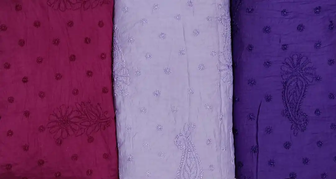 Saree
Fabric chanderi silk
Length 6.5 metar 
Resham work
With blouse
Kill jaal work..... uploaded by Msk chikan udyog on 3/27/2024