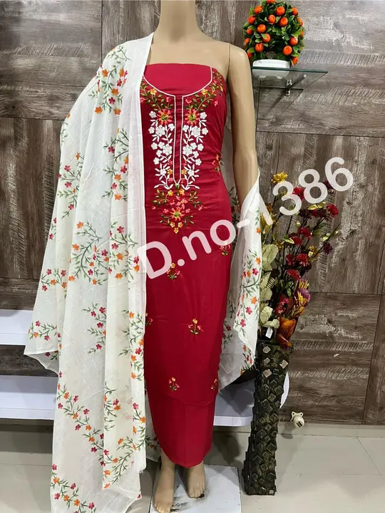 Full embroidery neck work with sof cotton dupatta  uploaded by Heena fashion house on 3/27/2024