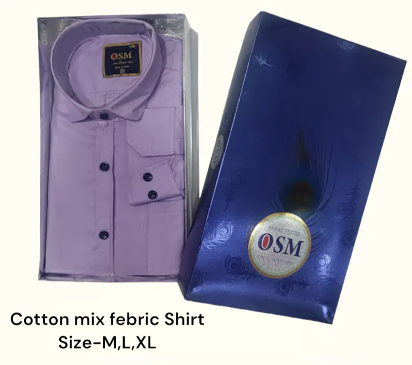 Men's box pack cotton mix febric plain shirt -OSM-83-Purpal uploaded by Kushal Jeans, Indore on 3/28/2024