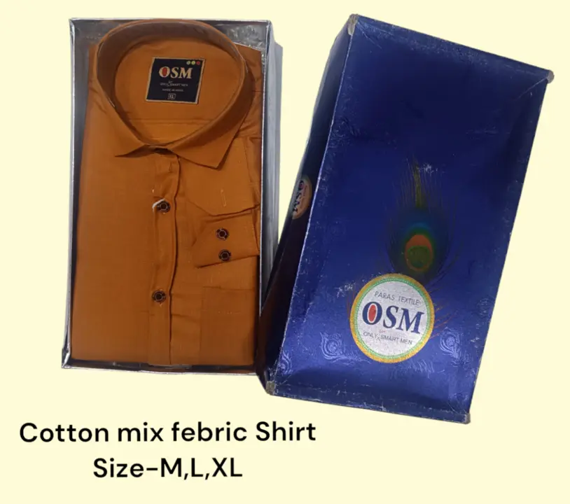 Men's box pack cotton mix febric plain shirt -OSM-64-Mustard uploaded by business on 3/28/2024