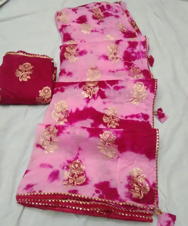 Georgette saree shibori dyed uploaded by business on 3/28/2024