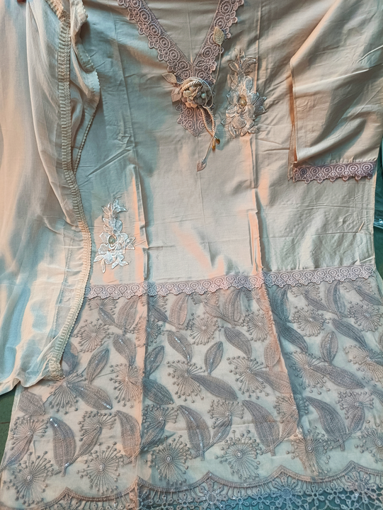 Heavy Punjabi Cotton Work Pakistani Embroidery Jaam Suit Material  uploaded by Zuberiya Global on 3/28/2024