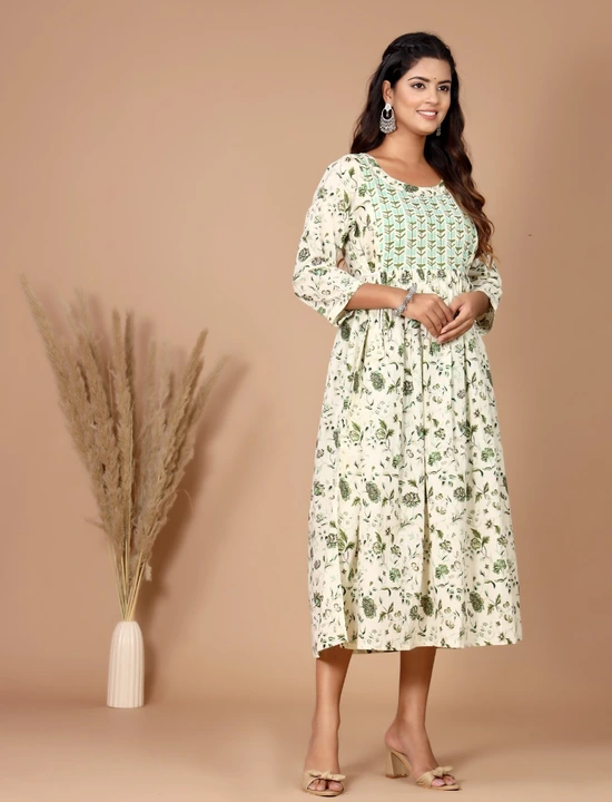 Beautiful cotton metinity (Feeding gown kurti with side dori  uploaded by Vidhya prints (M) 9001439855 on 3/29/2024
