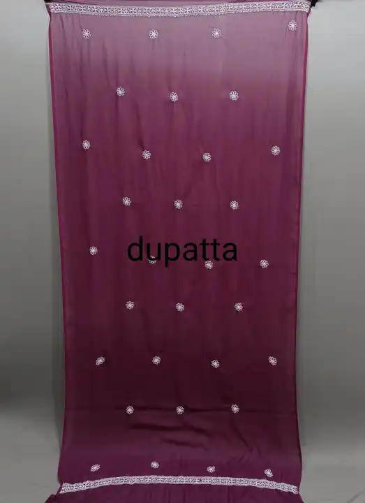 Full three piece suit
Fabric georgette
Length 7.5 metar 
Kurti+dupatta+bottom
Front jaal work 
60/60 uploaded by Msk chikan udyog on 3/29/2024