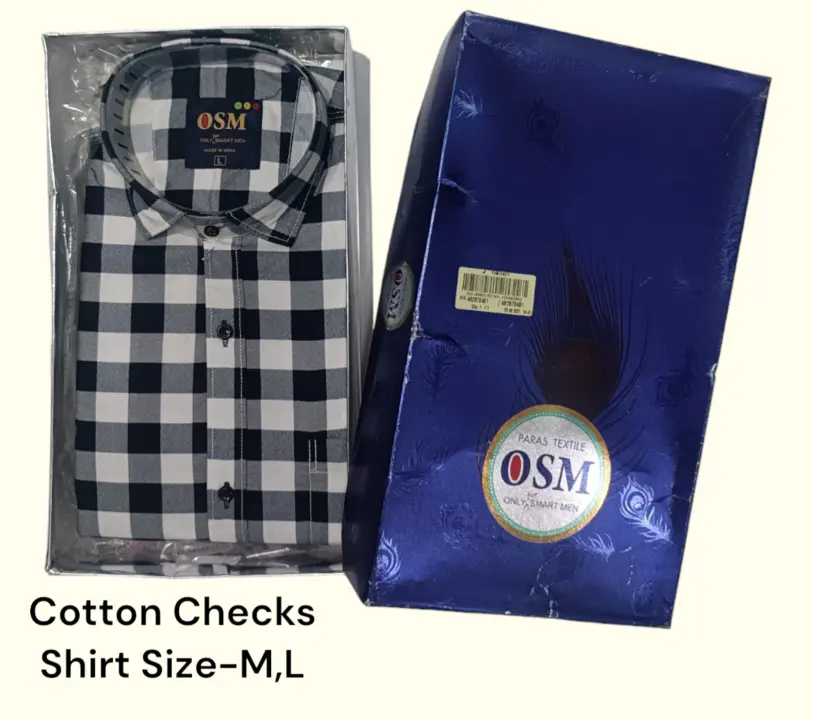Men's box pack cotton checks shirt -OSM-WHITE-02 uploaded by Kushal Jeans, Indore on 3/29/2024