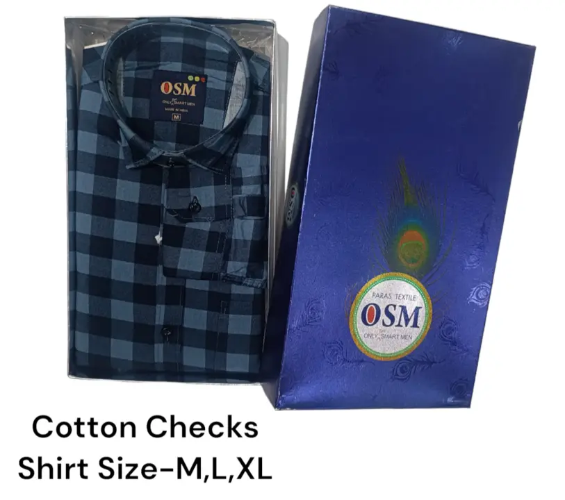Men's box pack cotton checks shirt -OSM-NAVY uploaded by Kushal Jeans, Indore on 3/29/2024