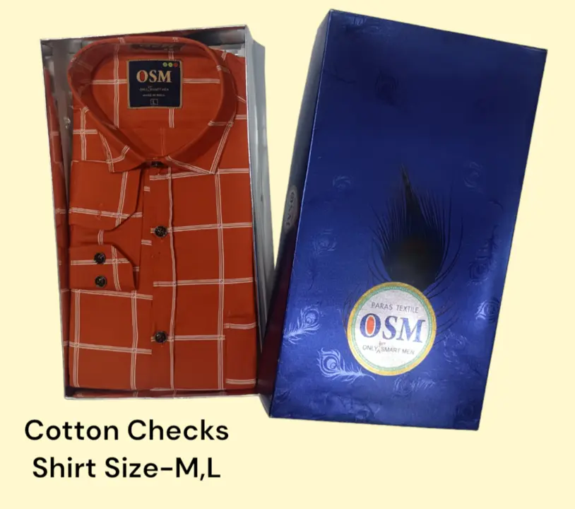Men's box pack cotton checks shirt -OSM-MUSTARD uploaded by business on 3/29/2024