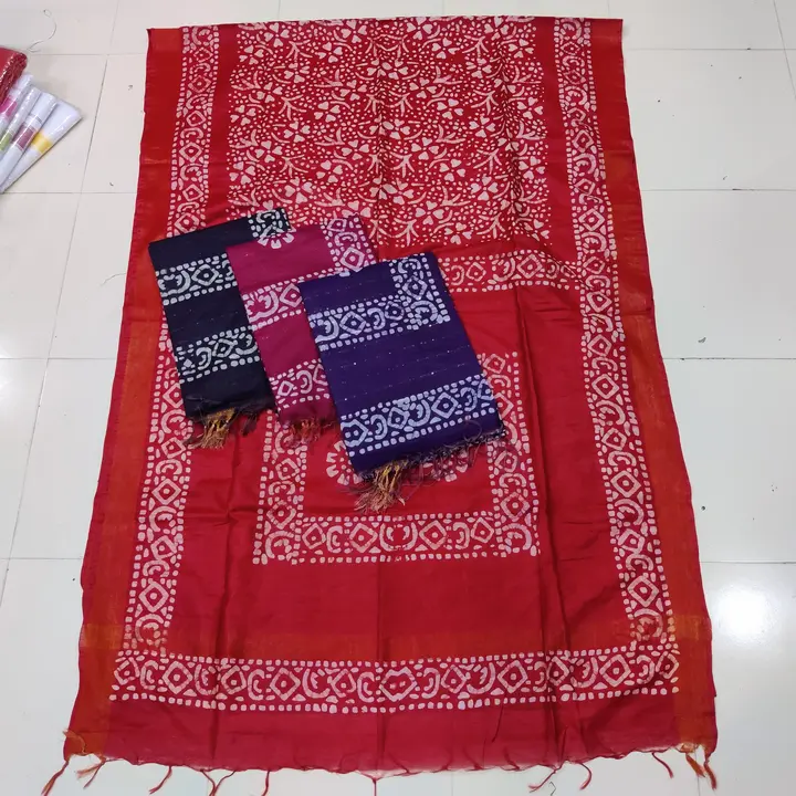 BagalPuri Batik cotton saree with Blouse 
Soft material 
 uploaded by business on 3/29/2024