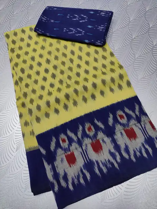 Pochampally Pure Cotton ikat saree with blouse  uploaded by Quikcarts online services on 3/30/2024