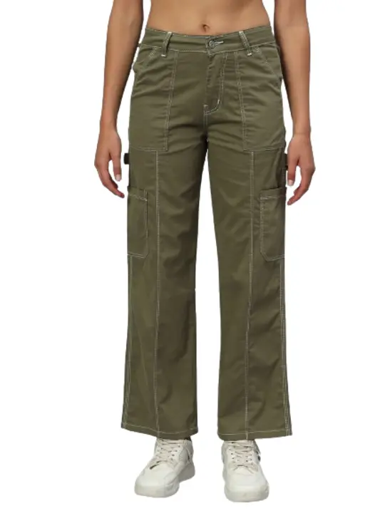 Women relaxed loose fit high rise cargo trousers  uploaded by Broowl International on 3/30/2024