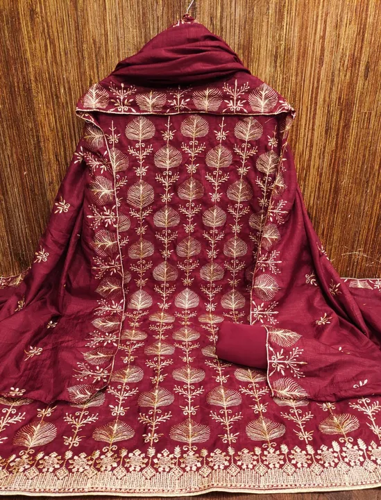 SOFT VICHITRA SILK WITH ALL OVER ZARI WORK. DEESS METERIAL  uploaded by Shiva Enterprise on 3/30/2024