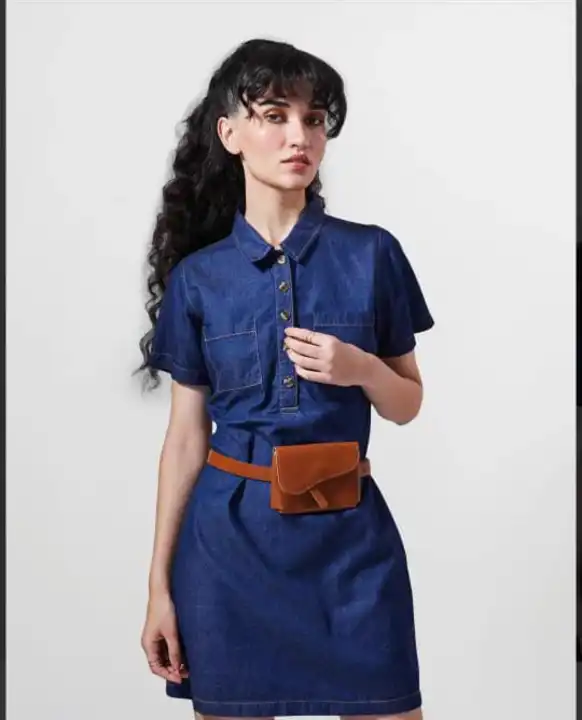 Denim Dress with Bag uploaded by business on 3/30/2024