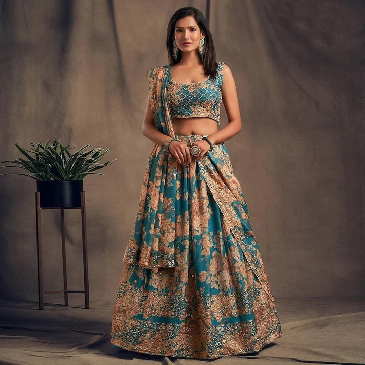 Partywear lehnga trending uploaded by business on 3/31/2024