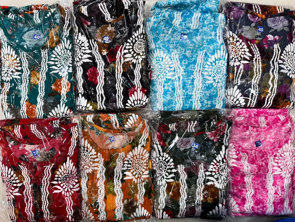 Printed Rayon Shirt Pant Set ( only bulk ) uploaded by Lucknow chickan Fashion on 3/31/2024