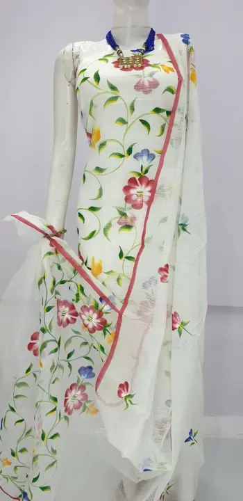 Kota doria hand painting suit  uploaded by Handloom fabric on 3/31/2024