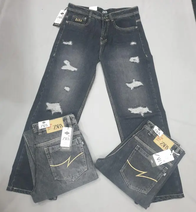 Flat finish full straight jeans 👖 damage jeans 👖 size 28/36  uploaded by business on 4/1/2024