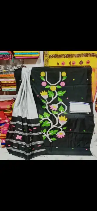 Silk by cotton handloom weavers jamdani three piece chudidar set uploaded by ADSHOP ® on 4/1/2024