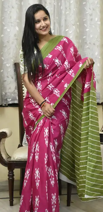 Cotton saree with blouse  uploaded by business on 4/2/2024
