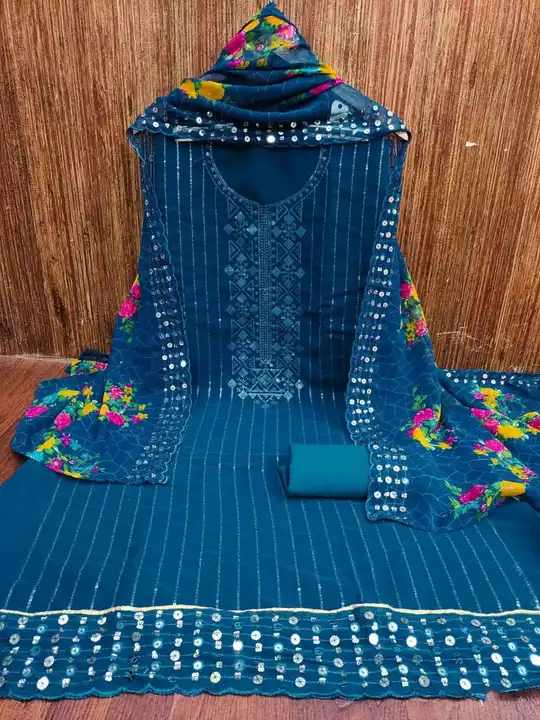 JORJAT* 
*MULTI SQUANCE WORK NECK+ ALLOVER (2)* uploaded by Kesari Nandan Fashion saree and dress material on 4/2/2024