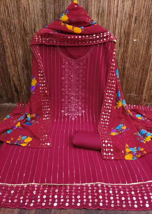 JORJAT* 
*MULTI SQUANCE WORK NECK+ ALLOVER (2)* uploaded by Kesari Nandan Fashion saree and dress material on 4/2/2024