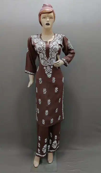 Set
Fabric modal 
Size 38 to 44
Kurti length 44
Pant length 36
Thigh size 13
Ankle size 10
Kurta uploaded by business on 4/2/2024