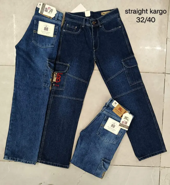 Flat finish full straight jeans cargo jeans 👖 size 32/40  uploaded by business on 4/2/2024