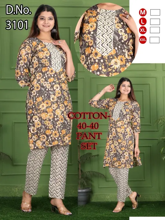 Cotton Fabric Kurti with pant uploaded by business on 4/2/2024