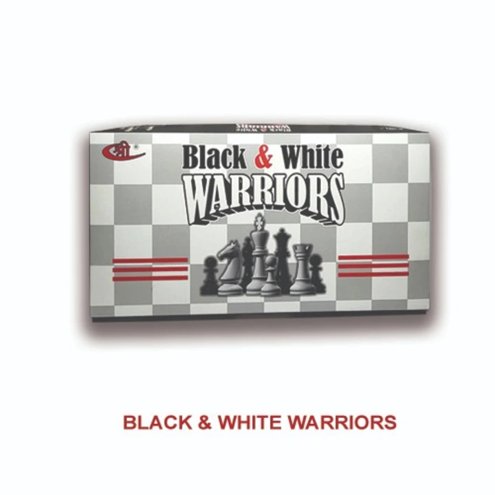 Black and white warrior chess set uploaded by business on 4/2/2024