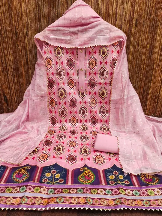 COTTON SILK POJITION PRINT WITH WORK DRESS METERIAL  uploaded by Shiva Enterprise on 4/2/2024