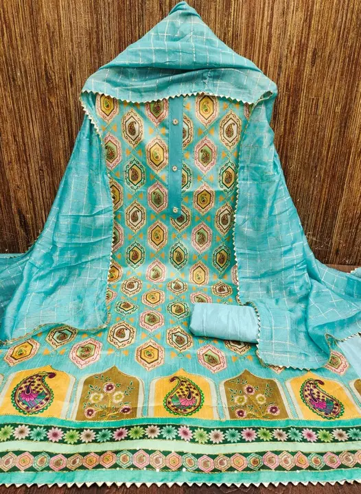 COTTON SILK POJITION PRINT WITH WORK DRESS METERIAL  uploaded by Shiva Enterprise on 4/2/2024
