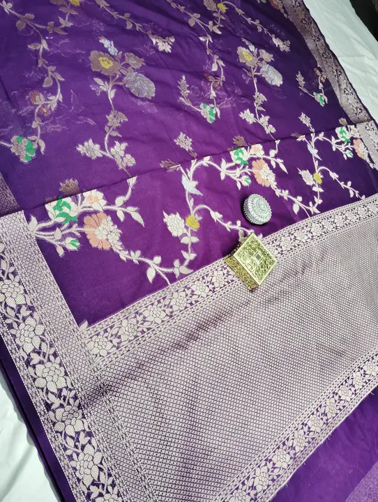 Banarasi daeyble semi Jorjet saree uploaded by Zainab fashion on 4/2/2024